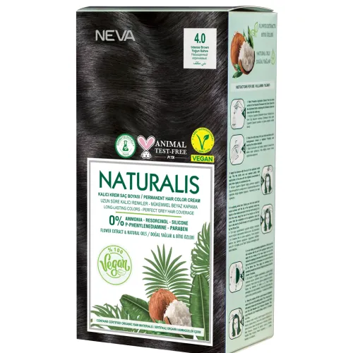 Naturalis Hair Color Cream Set-4.0 Intense Brown Vegan