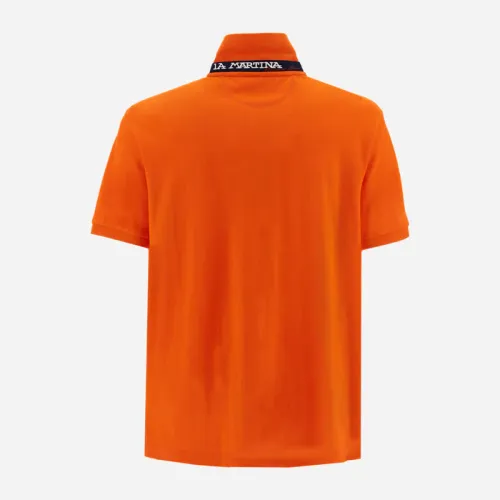 Polo  En Piqué Stretch Avec Logo Tricolore - Eduardo