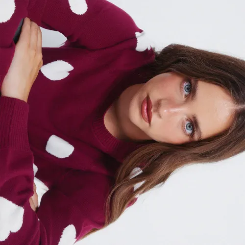 Pull À Cœurs En Intarsia