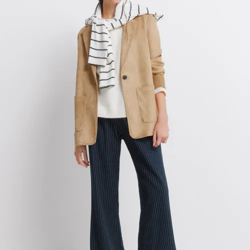 Pantalon Fluide Rayé Bleu Marine