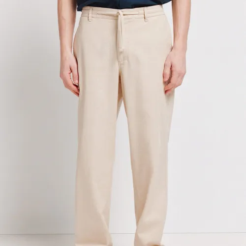 Pantalon Coupe Droite En Dobby