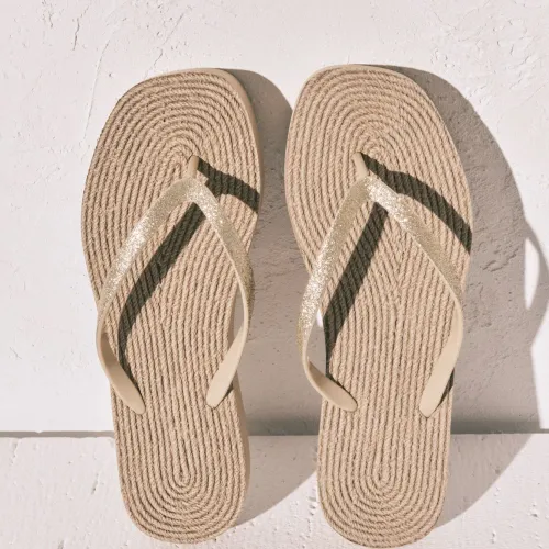 Sandales Effet Jute Scintillantes