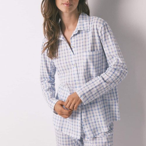 Pyjama Chemise En Coton À Carreaux