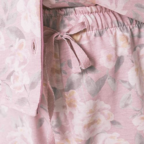 Pyjama Chemise Longue Fleurie 100% Coton