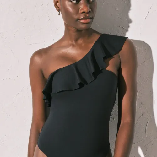 Maillot Gainant Asymétrique À Volants