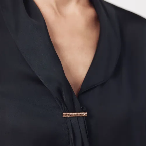 Blouse Satinée Avec Nœud