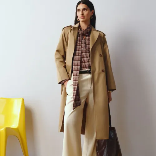 Pantalon wide leg à taille élastique
