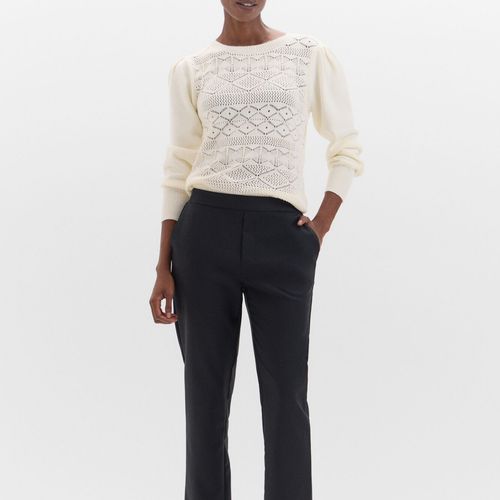 Pantalon Droit Avec Dos Élastiqué