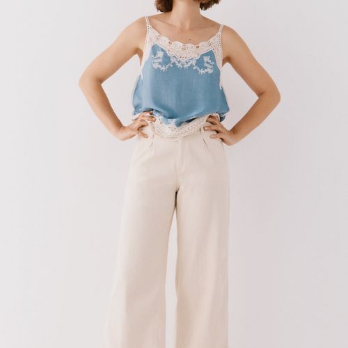 Pantalon En Sergé Sergé