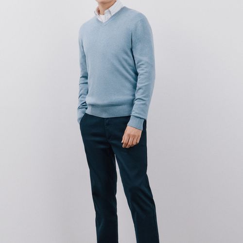 Pull Col V En Coton Essentiel