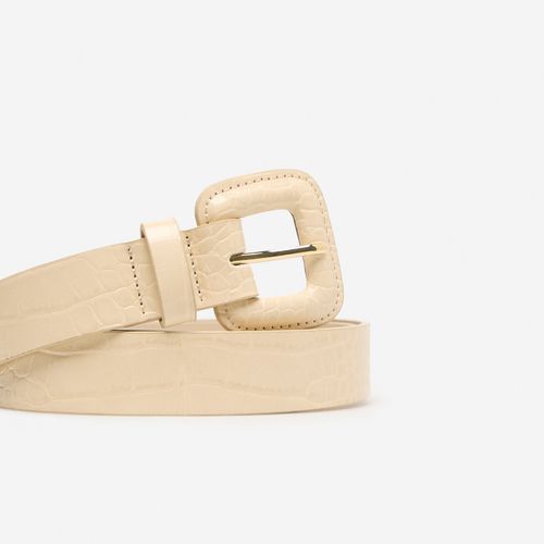 Ceinture En Cuir Avec Boucle Carrée
