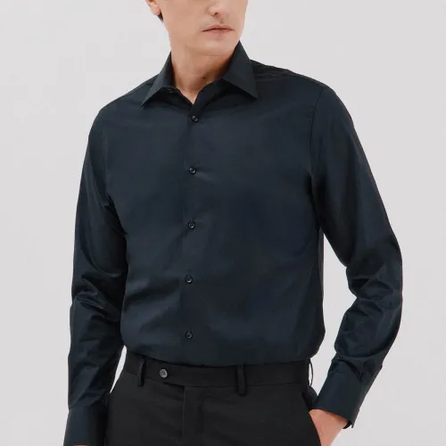 Chemise Habillée Unie En Coton Et Tencel