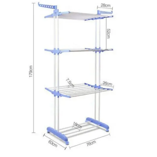 Porte-vêtements À Roulettes 3 Niveaux – Séchoir Ajustable Multifonction