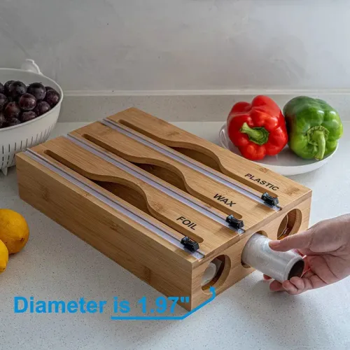 Distributeur 3-en-1 En Bambou – L’élégance Naturelle Au Service De Votre Cuisine !