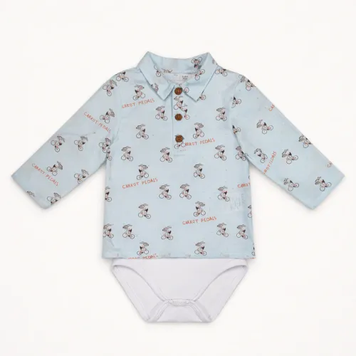 Body Chemise Bébé Bleu Imprimé – Style Chic & Pratique