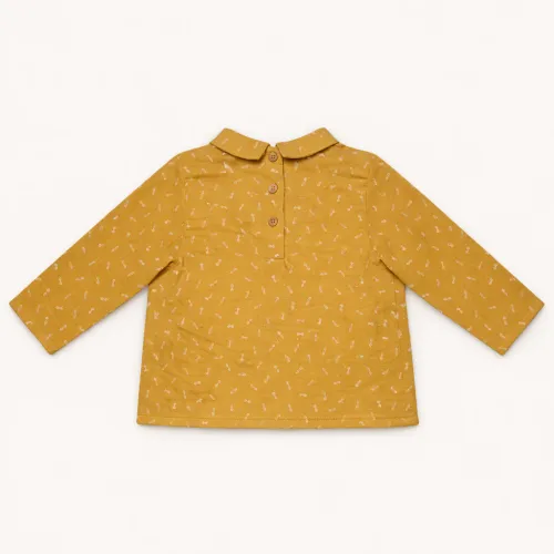 Blouse Bébé Jaune Moutarde À Col Claudine – Élégance & Douceur