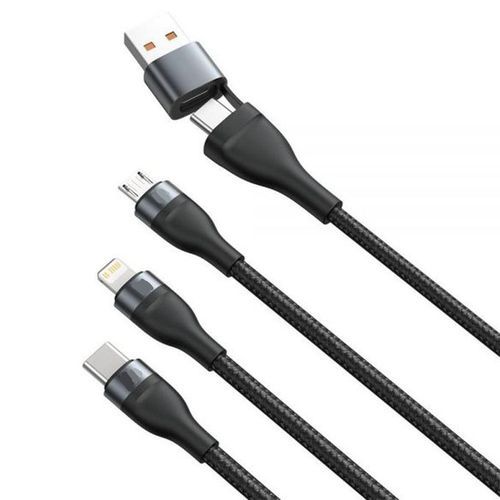 Câble De Charge Usb Micro Et Type-c, 3 En 1, 100w 20w, Charge Rapide