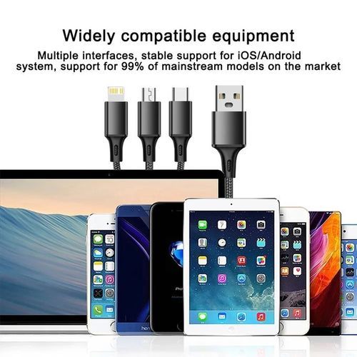 Câble De Charge Usb Micro Et Type-c, 3 En 1, 100w 20w, Charge Rapide