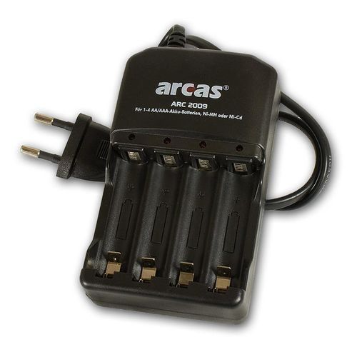 Arcas Chargeur De Piles-batteries Aa / Aaa +4 Piles Rechargeables Aa Ni-mh 2700 Mah