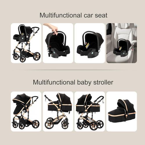 Belecoo Poussette 3 En 1 Avec Maxi Cosi Utilisable À Partir De La Naissance