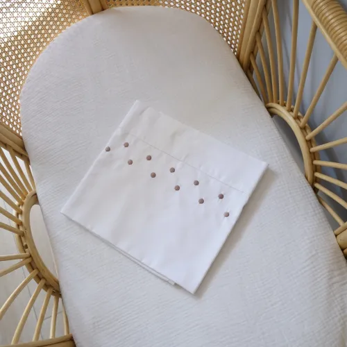Drap Naissance Brodé Pois