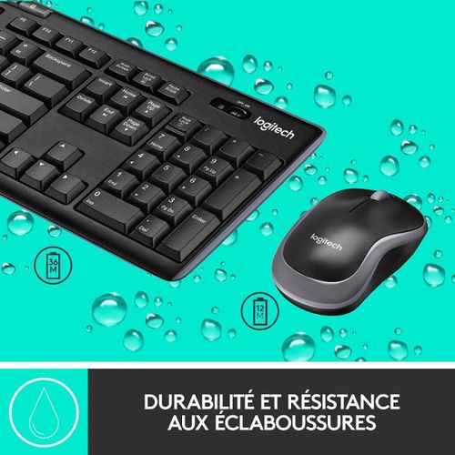 Clavier + Souris Sans Fil – Logitech Mk270 | Azerty Fr