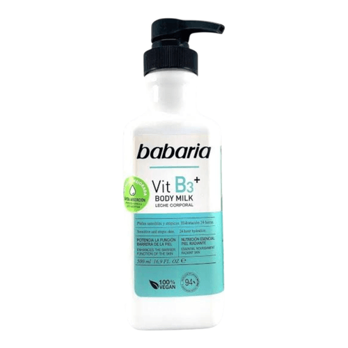 Lait Corporel Babaria Vitamine B3+ – Hydratation & Peaux Sensibles 500ml