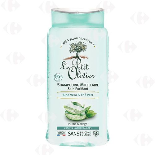 Shampooing Micellaire Purifiant Aloe Vera Et Thé Vert Le Petit Olivier 200ml