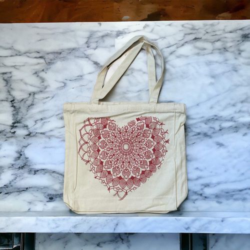 Tote Bag Cœur Décoré