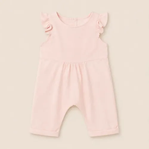 Combinaison Bébé Rose Poudré – Douceur & Élégance Minimaliste
