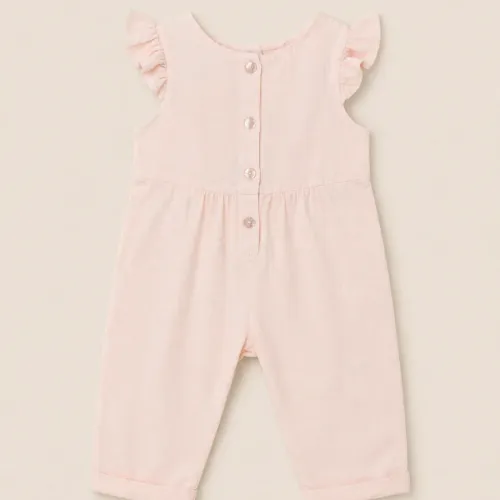 Combinaison Bébé Rose Poudré – Douceur & Élégance Minimaliste