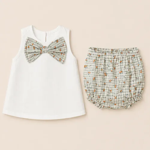 Ensemble Bébé Blouse & Bloomer – Élégance Délicate & Esprit Bohème