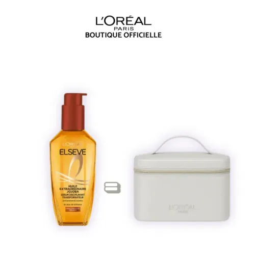 Elseve Huile Extraordinaire Jojoba – Sérum Capillaire 100ml + Vanity Offerte – Offre Hydratation & Brillance