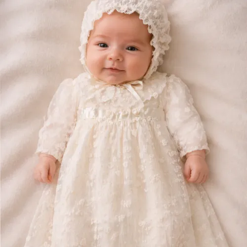 Robe Cérémonie Bébé Fille – Dentelle & Élégance