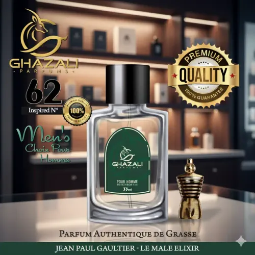 Parfum Ghazali N°62 - Inspiré De Jean Paul Gaultier Le Male Elixir- Qualité Premium De Grasse.