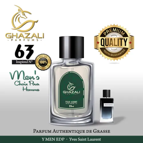 Parfum Ghazali N°63 - Inspiré De Y Men Edp - Yves Saint Laurent Pour Homme (33ml) - Qualité Premium De Grasse.