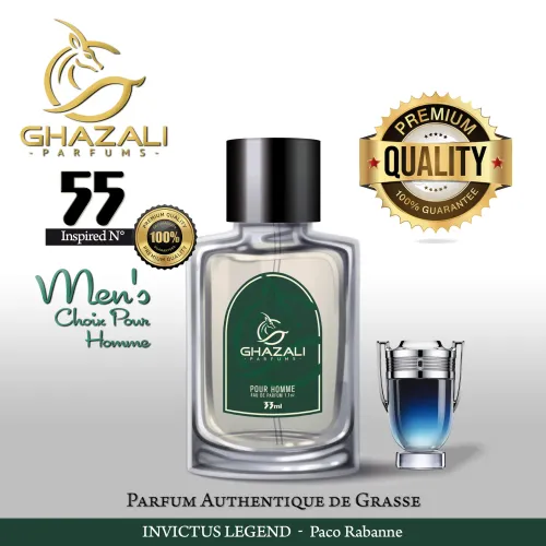 Parfum Ghazali N°55 - Inspiré De Invictus Legend - Paco Rabanne - Qualité Premium De Grasse
