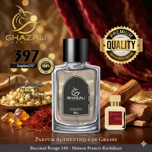 Parfum Ghazali N°397 - Inspiré De Baccarat Rouge 540 Par Maison Francis Kurkdjian Unisexe (33 Ml) - Qualité Premium De Grasse.
