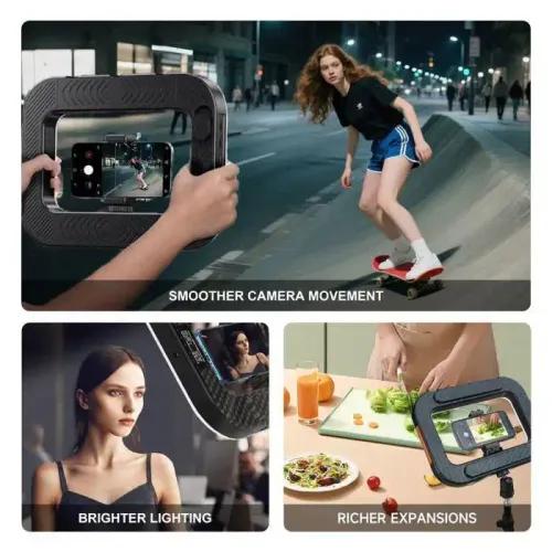 Lumière Torche Anneau 20w Pour Smartphone, Caméra & Gopro Rechargeable Lumière Réglable Anneau Lumière Télé Remplissage Réglable Led