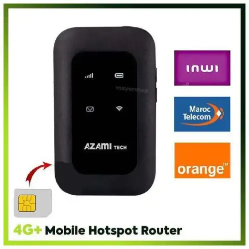 Routeur Sans Fil Portable Avec Emplacement Pour Carte Sim, Mini Point D'accès Extérieur 4g+, 2100mah – 300mbps