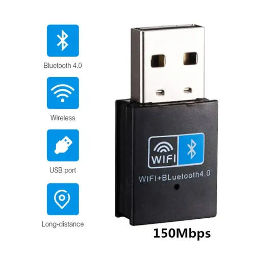 Mini Adaptateur Wifi Usb 150m Avec Bluetooth Carte Réseau Sans Fil Pour Pc