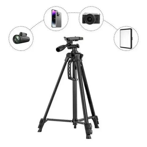 Trépied Professionnel 3366 Pour Photo Et Streaming Avec Poignée Et Axe De Levage