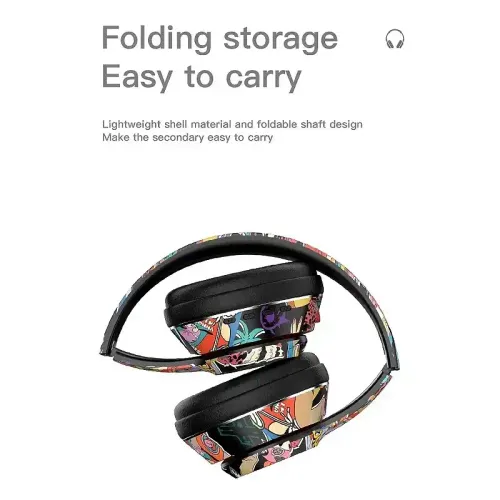 Casque Bluetooth V5.3 Pliable Rgb Avec Carte Tf Et Fm Stéréo Sans Fil