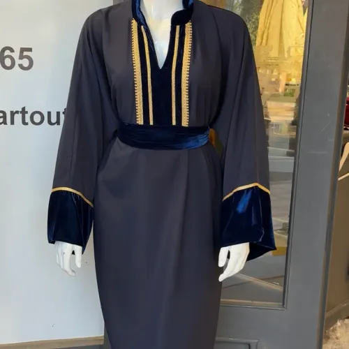 Caftan Avec Détails En Velours