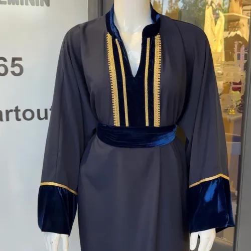 Caftan Avec Détails En Velours