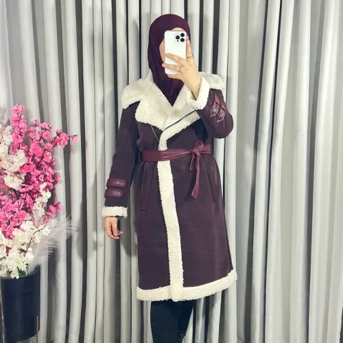 Manteau Long En Bordeaux