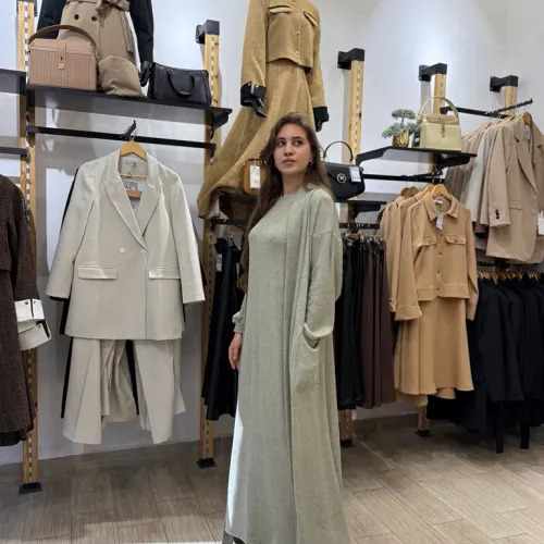 Ensemble Robe En Maille Avec Cardigan