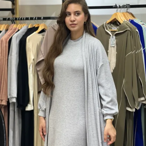 Ensemble Robe En Maille Avec Cardigan