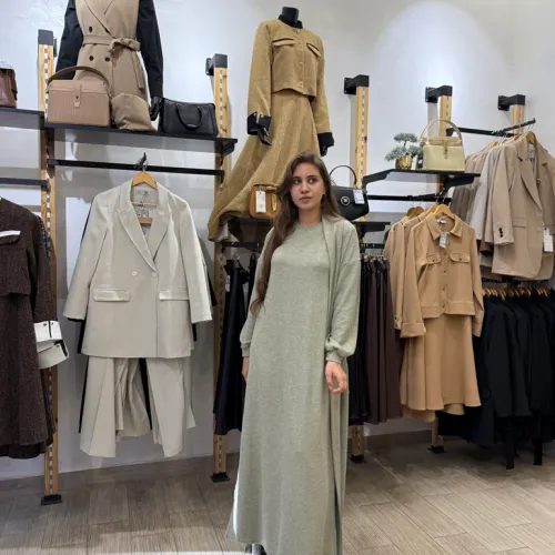 Ensemble Robe En Maille Avec Cardigan