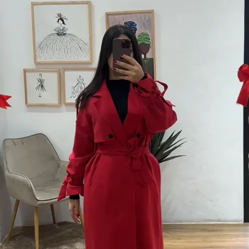 Trench Oversize Long En Rouge